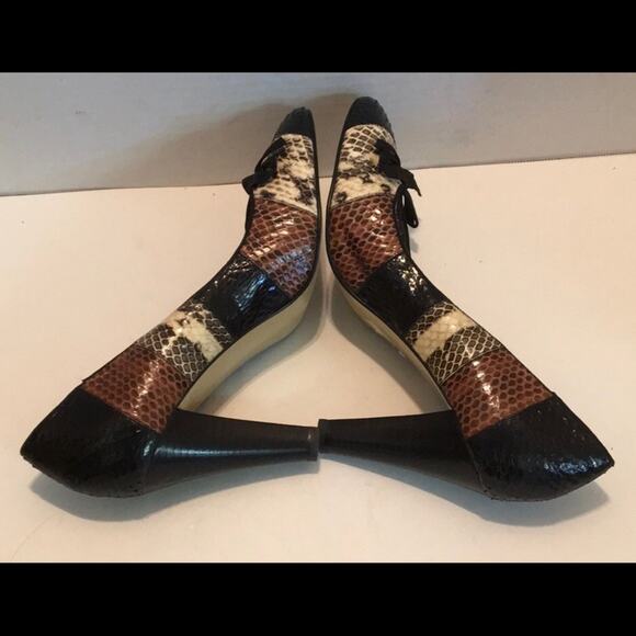 BEVERLY FELDMAN Vintage Snakeskin 3 SHADES Neutral - Picture 7 of 8